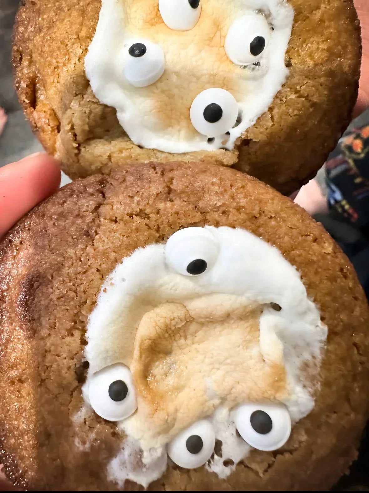 Spooky Halloween marshmallow ghost cookies made with Flour and Dough cookie mix NZ