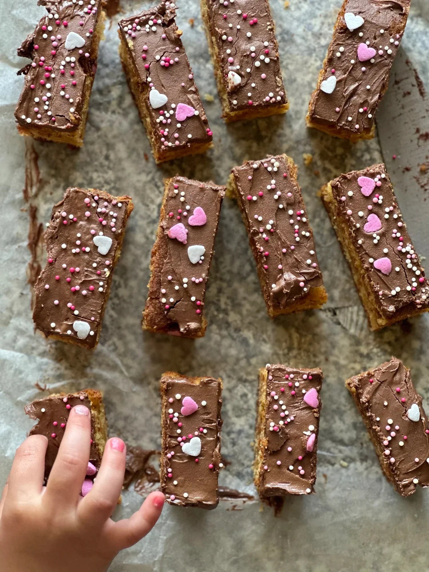 Valentine's Day Blondie Bars made with Flour and Dough Fudgy Chocolate Blondie Mix NZ