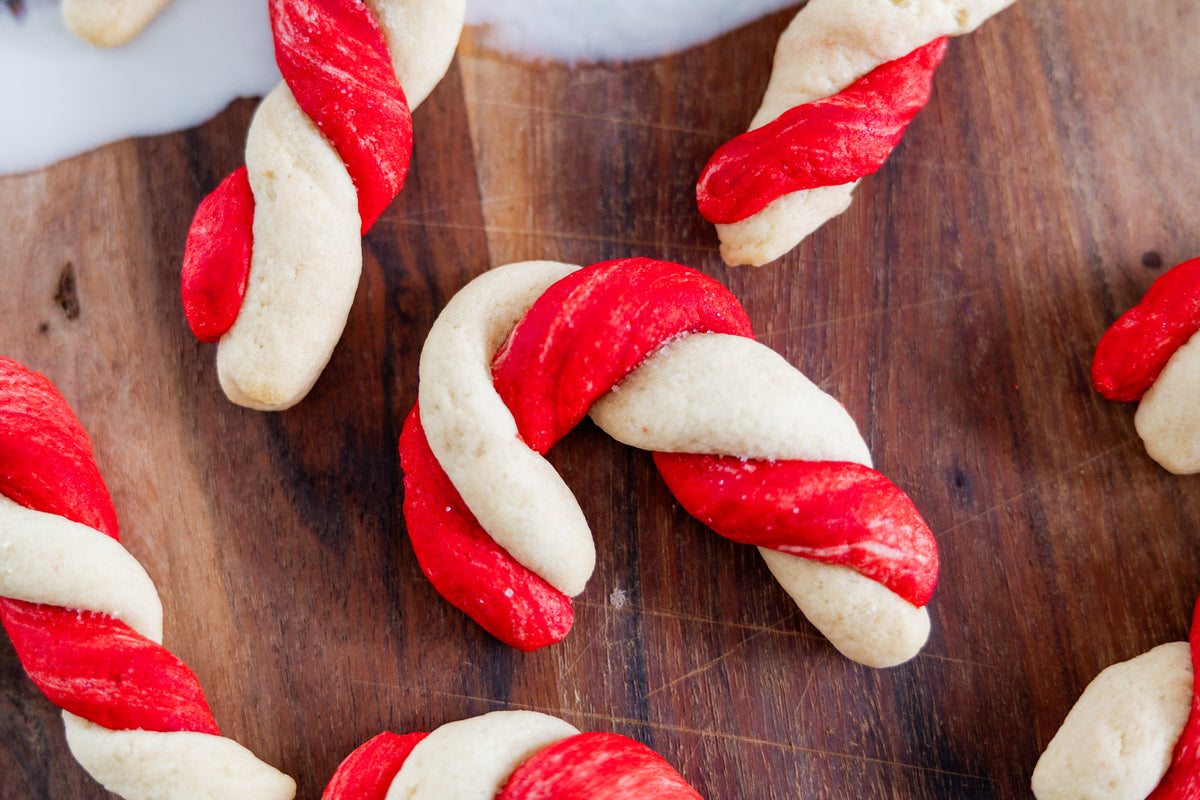 candy cane sugar cookies with stripes