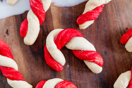 candy cane sugar cookies with stripes