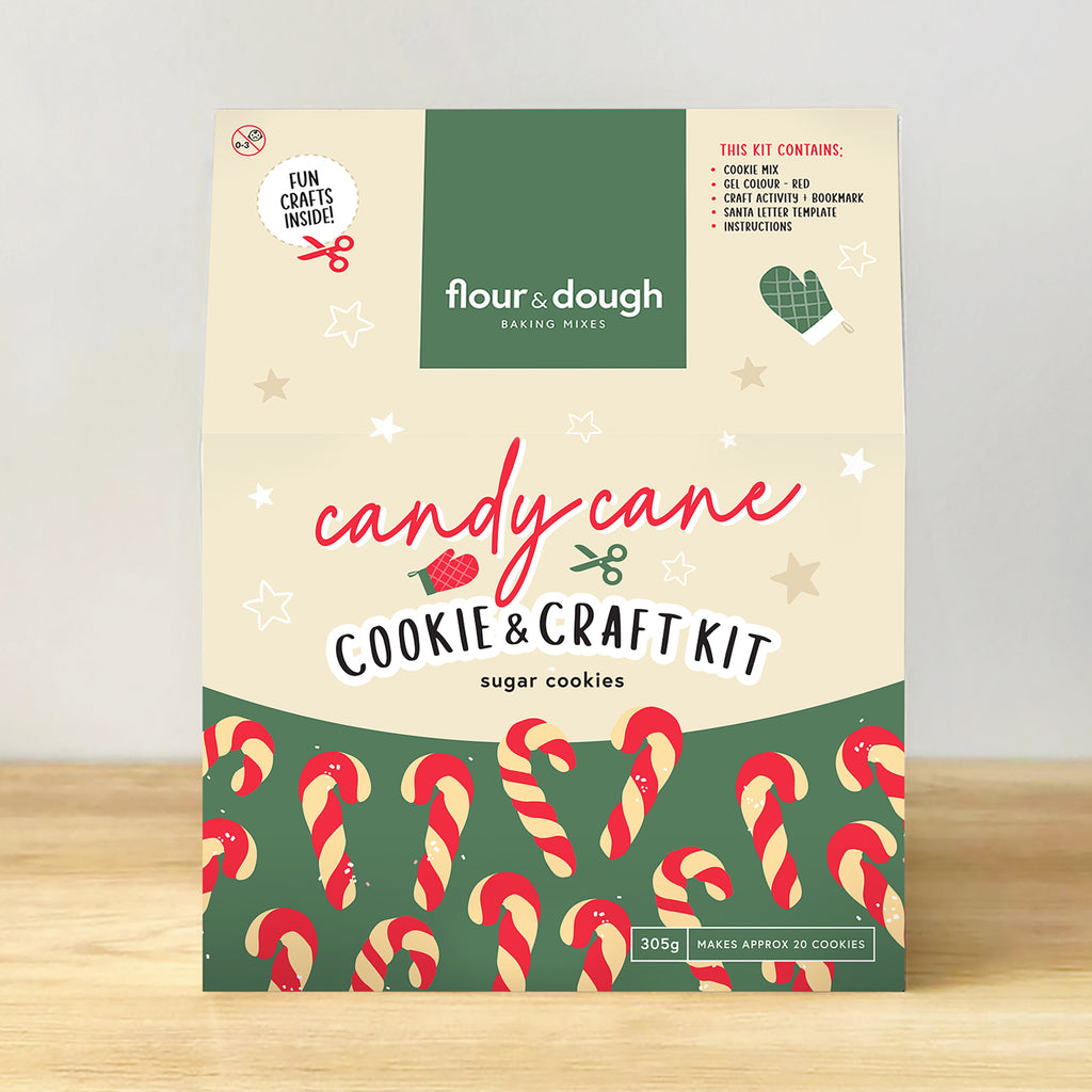 flour and dough candy cane sugar cookie baking mix and crafts