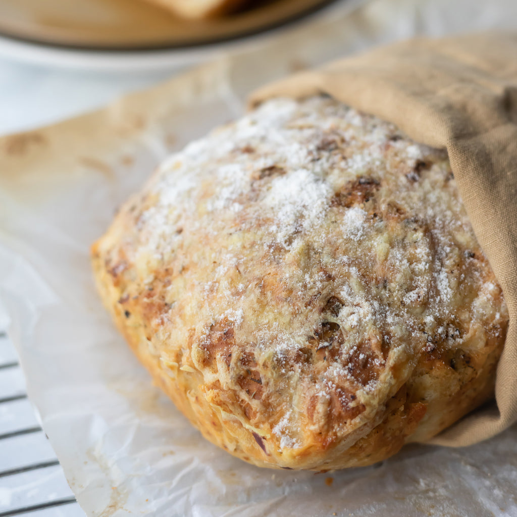 flour and dough chilli and garlic beer bread loaf mix