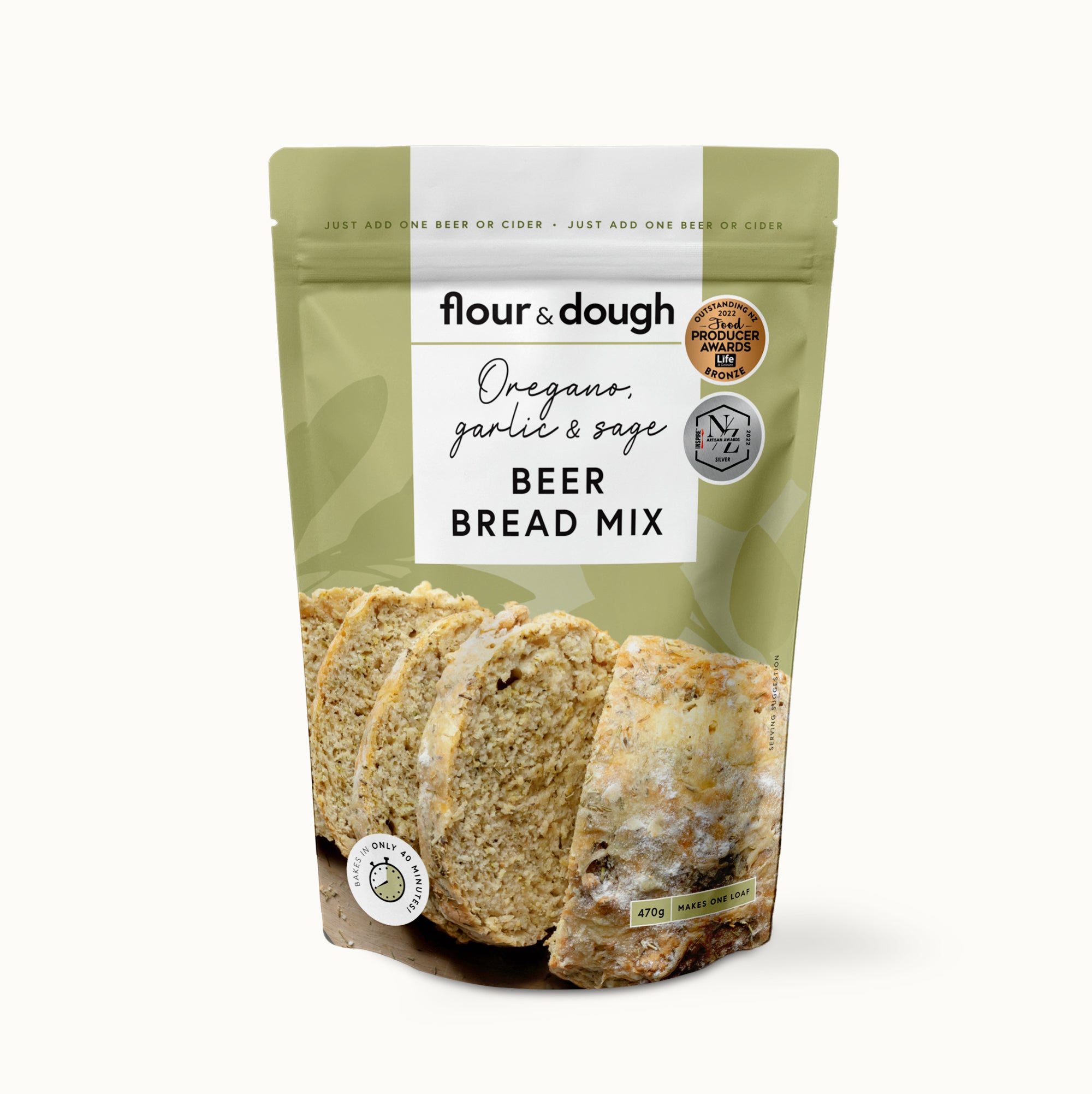 flour and dough oregano garlic and sage beer bread mix