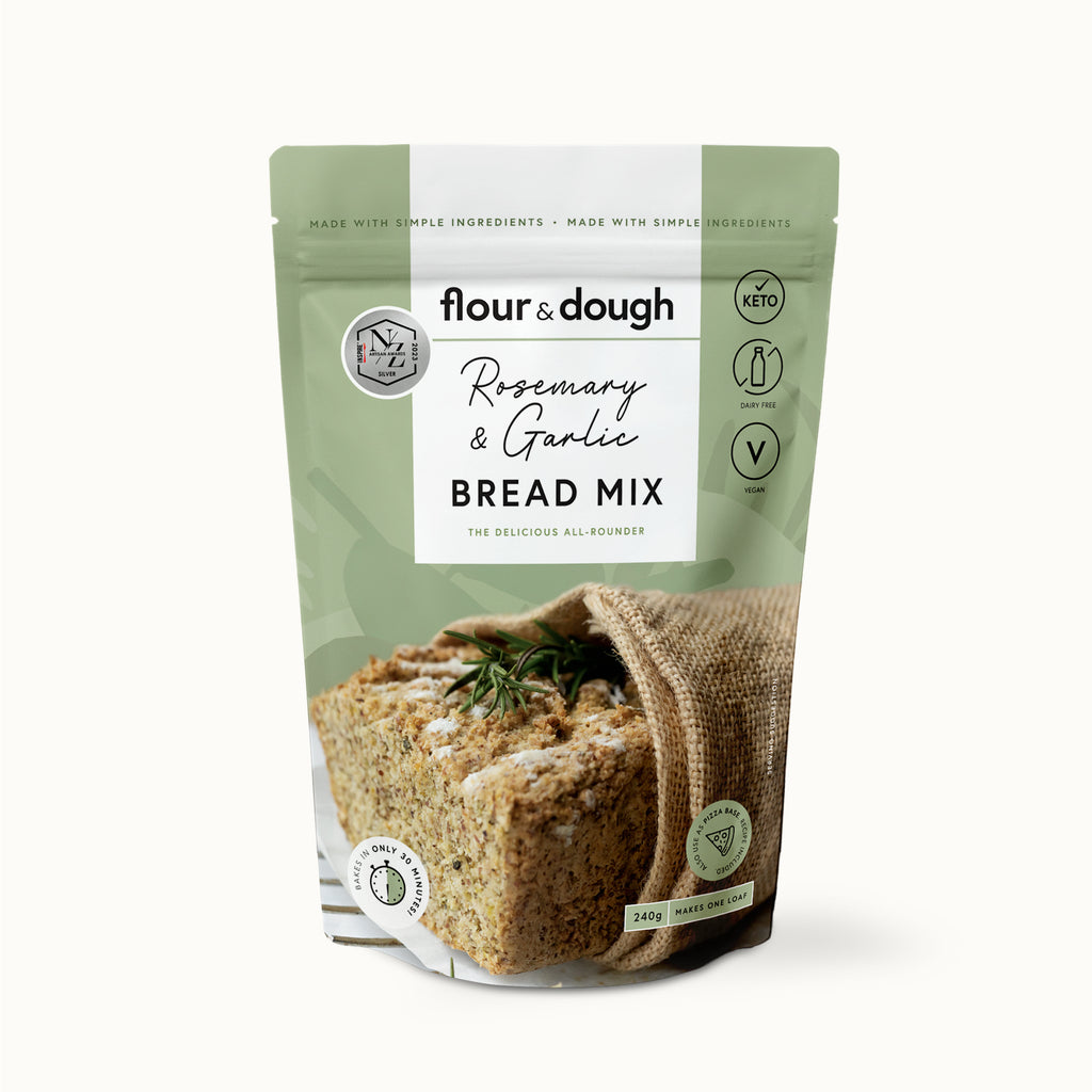 flour and dough rosemary and garlic keto bread baking  mix