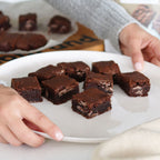 plate of flour and dough brownies