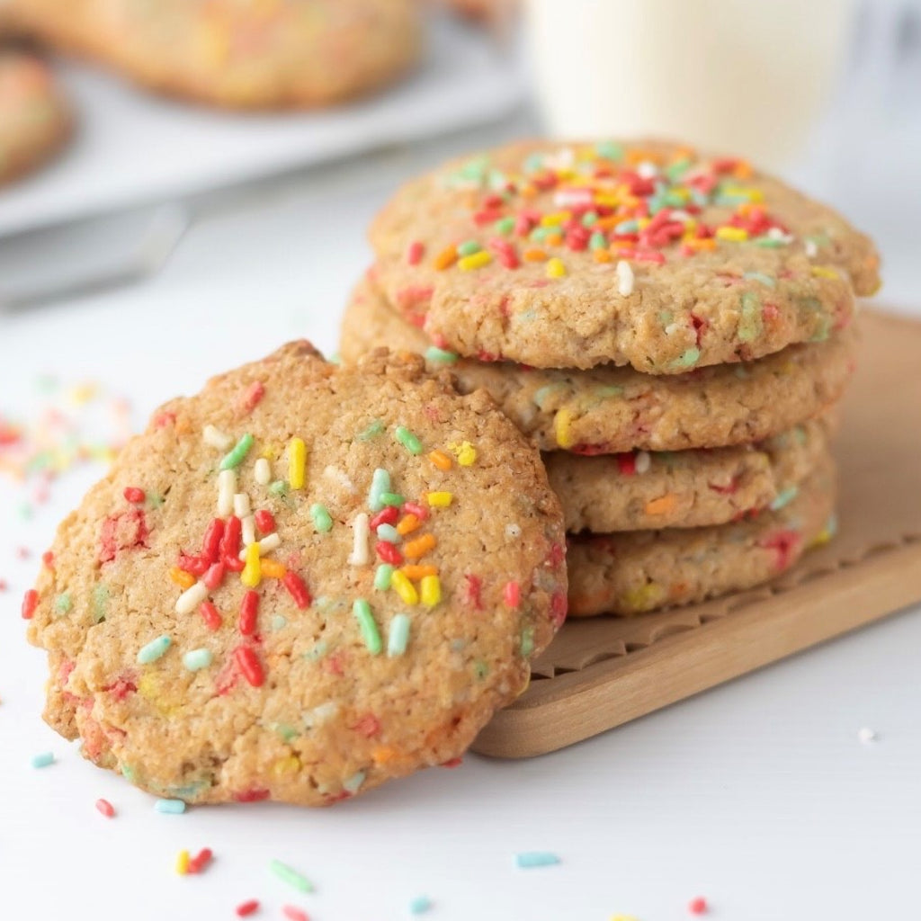 sugar cookies with sprinkles flour and dough